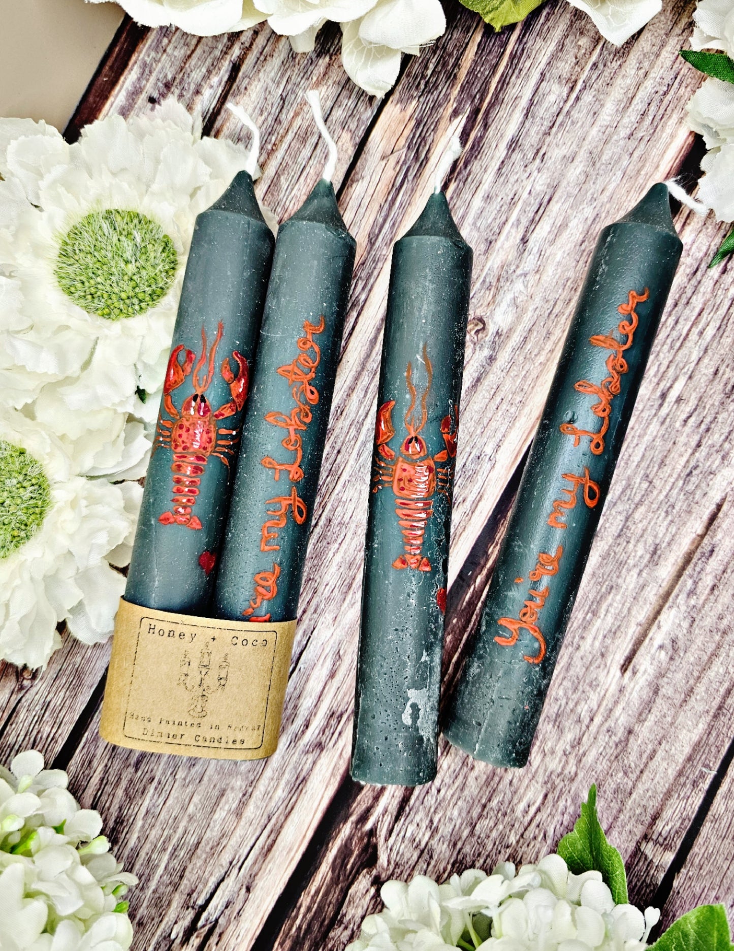 Hand Painted Lobster Candles