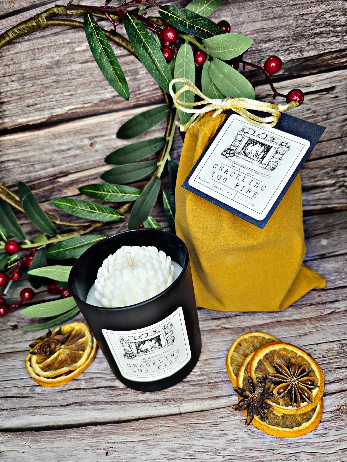 Crackling Log Fire Candle