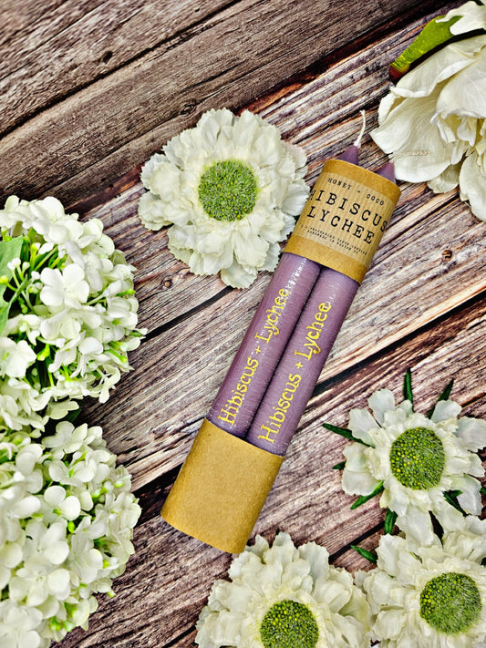 Hibiscus + Lychee Taper Candles