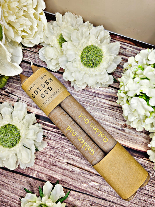 Golden Oud Taper Candles