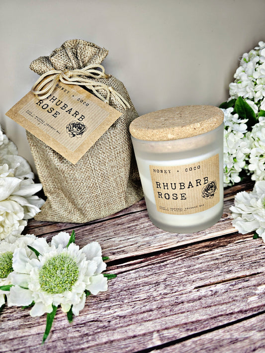 Rhubarb + Rose Candle