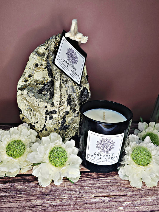 Leather Oud + Cedar Candle