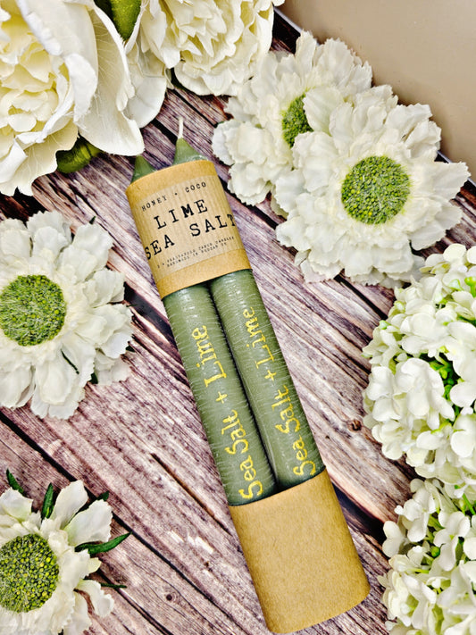 Sea Salt + Lime Taper Candles